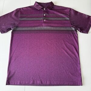 Callaway Opti-Dri Men's Golf Polo Shirt Plum Purple Stripes Short Sleeve Size M‎
